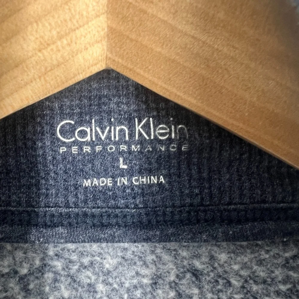 Calvin Klein Performance‎ Sweater Double Collar Zipper Front Womens Size L Blue